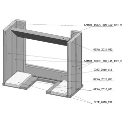 Šamotová komora komplet KV 025W 02BD(B)